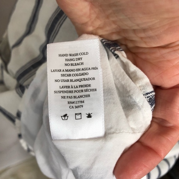 Rails Navy Striped Button Front Strappy Mini Dress Small - Picture 6 of 6